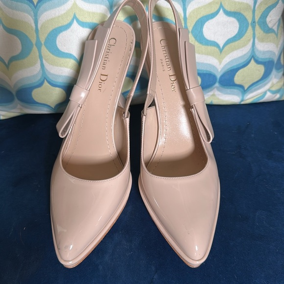 🆕🆕🆕DIOR Sweet-d Patent Slingback Pump in Beige SZ 39 1/2 US SZ 9 - Picture 5 of 6